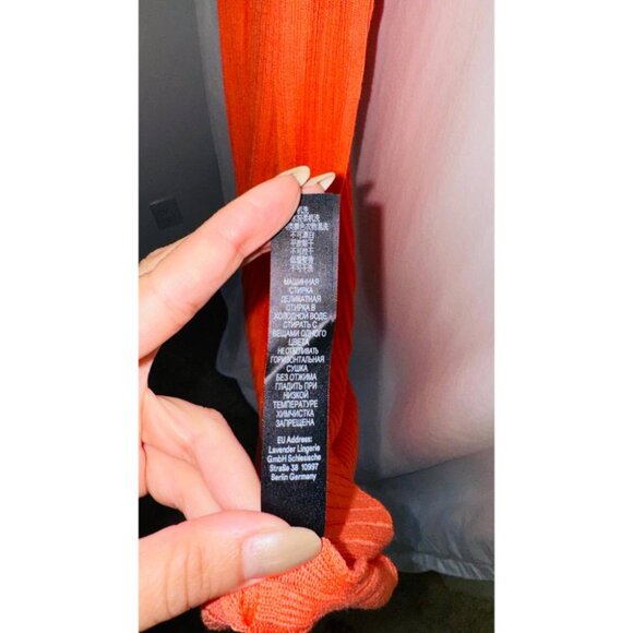 Savage Fenty Bodycon Maxi Dress Womens Medium Orange Knit Sleeveless Round Neck - Picture 14 of 16